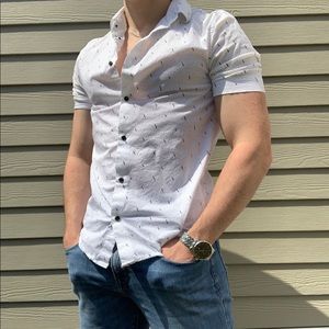 H&M muscle fit collared shirt